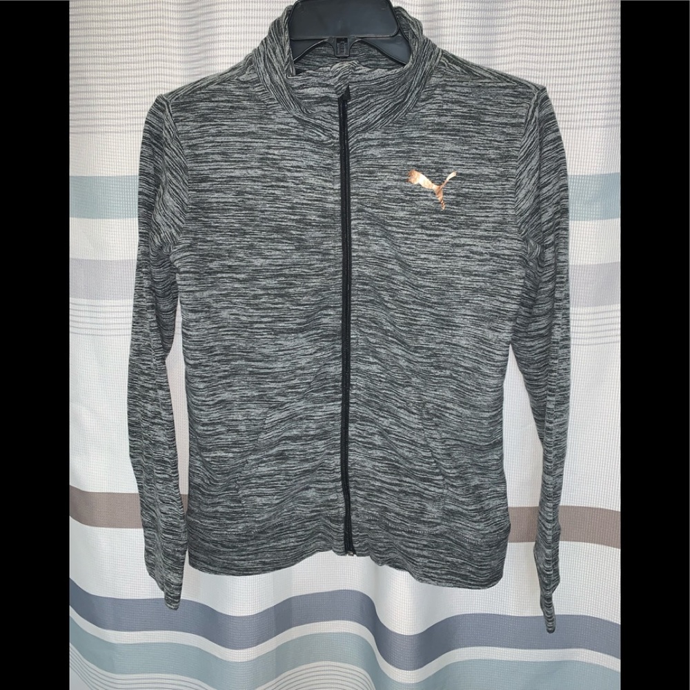 Puma Rosegold Logo Girls Zip Up